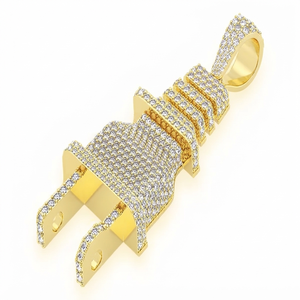 Collar con Colgante de Plata de Ley 925 con Diamantes de Moissanita, Diseño de Joyería Personalizada Estilo Hip Hop, para Fiestas - Product Image 1