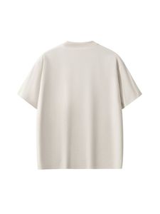 Camiseta de algodón rosa para hombre, cuello redondo, manga corta, corte regular, diseño casual con letras, antipilling, diseño liso. - Product Image 5