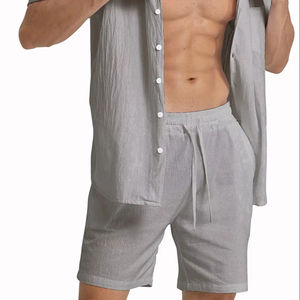 Ensembles de vêtements d'extérieur pour hommes en tricot respirant avec logo personnalisé et tissu uni teint - Product Image 5