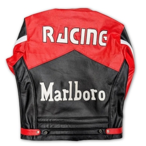 Chaqueta de Cuero Premium Retro Grand Prix Negra y Roja con Bordado Frontal, Edición Limitada, Serie Americana Vintage de los 90 - Product Image 2