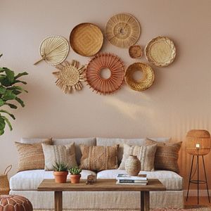 Juego de 9 Cestas de Pared Estilo Boho, Decoración de Pared Tejida a Mano con Hierba Marina para Sala de Estar, Dormitorio, Idea de Regalo de Cumpleaños, Tamaño Personalizado - Product Image 4