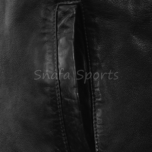 Casual Leather Jacket Men Custom logo Designer Blank Pure Plus Size Men's Leather Jackets For Sale In Wholesale Price - Product Image 4