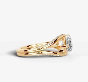 Pear Cut Geometric Moissanite <b>Ring</b> 925 <b>Sterling</b> <b>Silver</b> 14k Gold Plated Elegant <b>Engagement</b> Wedding Bridal Promise Women's <b>Ring</b> - Product Image 2