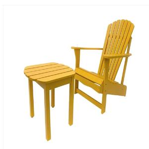 Modern Yellow Wooden Adirondack Chair With Cushion And Side <b>Table</b> Outdoor Beach Furniture Coastal Style Poolside Seating - Product Image 6
