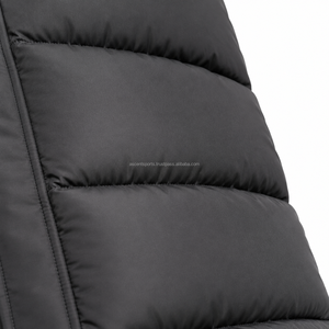 Men Long Puffer <b>Coat</b> with High Collar Zip Chin Guard Quilted Winter Jacket Warm Insulated Outdoor Clothing OEM Production - Product Image 4