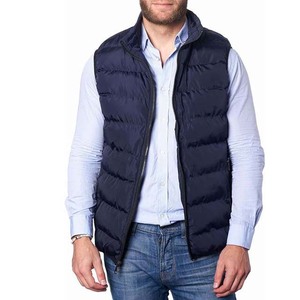 Chaleco de Hombre para Otoño e Invierno, Estilo Casual para Exteriores, Color Sólido, Cómodo, de Poliéster Impermeable, Color Azul Marino, con Cierre Completo - Product Image 1
