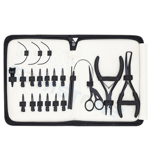 Kit d'outils multifonctions à 2 trous pour la raie et la coupe des cheveux avec boucle, ciseaux et pinces. - Product Image 1