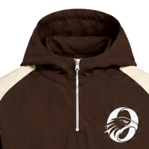 Veste coupe-vent à capuche légère pour homme, couleur neutre marron, avec fermeture éclair quart de tour, idéale pour les sports de plein air, la course à pied et les tenues décontractées - Product Image 3