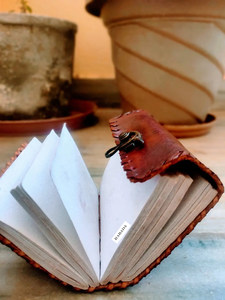 Traveler <b>Diary</b> Loose Leaf Genuine Leather Portable Notebook Manual Book Cotton White Paper With C-Lock Soft Cover <b>Custom</b> - Product Image 3