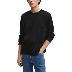 2024 hiver nouveauté hommes col rond coton à manches longues T-Shirt confortable surdimensionné Street Wear BD Long tricoté T-Shirt - Product Image 1