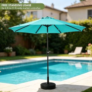 81 Lb Heavy Duty Fillable Patio <b>Umbrella</b> <b>Base</b> Water or Sand Weighted <b>Stand</b> for Market <b>Umbrellas</b> Fits 1.0-2 Inch Pole Diameter - Product Image 3