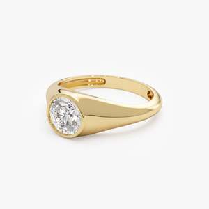 แหวนเพชรทรงกลม 1.00 กะรัต 14k เพชรเลี้ยงในห้องปฏิบัติการ - อเลน่า - Product Image 5