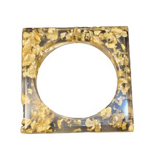 Bracelet de luxe en résine transparente avec feuille d'or 24 carats, forme carrée, brillant, en résine époxy claire, pour bijoux de mode, durable - Product Image 1