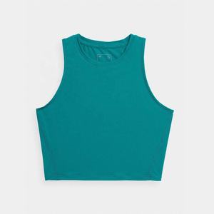 Femmes D'été de Sec Logo & Design Dames Plaine Sans Manches 100% Coton Crop Top Gilet Extensible Débardeur Slim Gym Tops Sport - Product Image 1