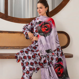 Producto más vendido: Vestido Khaddar de 3 piezas para fiestas, para damas, al por mayor, vestido Khaddar pakistaní tradicional, informal y elegante. - Product Image 6