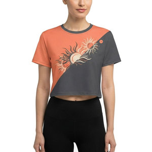 T-shirt court décontracté pour femmes, tissu doux, manches courtes, col rond, tenue d'été simple et confortable pour un usage quotidien et en voyage - Product Image 1