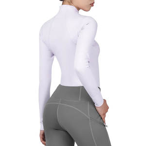 Vêtement de base pour l'équitation pour femmes, couleur unie, mélange de polyester et de spandex, respirant, séchage rapide, thermique, facile à porter - Product Image 2