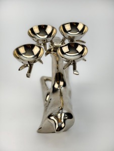 Porte-bougie renne en argent poli miroir de qualité supérieure, idéal pour la décoration festive et les fêtes, centre de table. - Product Image 4