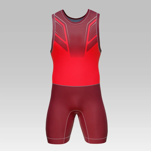 Ensemble short et débardeur pour homme, couleur rouge, blocs de couleurs, spandex, polyester, tissu respirant, vêtements de loisirs, taille adulte - Product Image 2