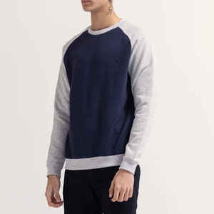 Sweat-shirt à col rond à manches raglan pour homme, couleur personnalisée, tricot en coton, coupe décontractée, vêtement d'hiver - Product Image 6