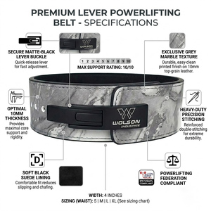 Professional Gym Weightlifting Lever <b>Belt</b> Cowhide Leather Strong Support <b>Belt</b> for Strength Training Bodybuilding. - Product Image 6