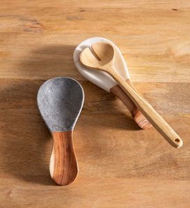 Cuillère de cuisine en bois bio à long manche, lisse et polie, anti-rayures, pour ustensiles de cuisine antiadhésifs - Product Image 2