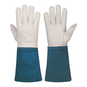 Gants de soudage TIG en cuir pleine fleur et croûte de vachette de qualité supérieure, résistants à l'abrasion et à la chaleur, pour la lutte contre les incendies et le barbecue, durables - Product Image 5