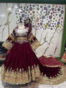 Robe Afghane Moderne Prête à Porter en Dentelle Lourdement Brodé pour Femme – Nouvelle Arrivée, Robe de Mariée Coupe A-Line, Vente en Gros - Product Image 4