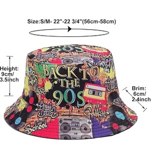 New arrival Europe America Nostalgic Classic 80 90 Team Bucket <b>Hat</b> Bulk Men Fashion Graffiti Double Sided Wear Women Bucket <b>Hats</b> - Product Image 6