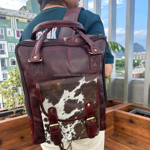 Sac à dos de luxe classique en cuir de buffle fait à la main pour unisexe, sac à dos de voyage en cuir de vachette, randonnée, nouveauté 2024 - Product Image 2