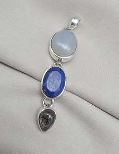 Colgante de Lapislázuli en Plata de Ley 925, Joyería de Piedra Preciosa Azul Natural Hecha a Mano, Proveedor Mayorista - Product Image 2