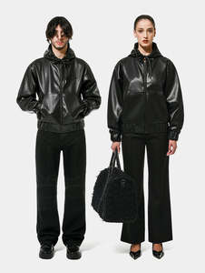Sudadera con Capucha de Punto Sólido Estilo Gótico Vintage de Cuero Negro para Hombre, Sudadera con Capucha Extra Grande, con Bolsillo Delantero, Ropa Casual de Invierno - Product Image 3