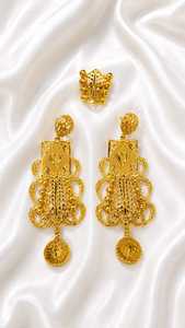 AWAIS HOUSE Women's Engagement Party Wedding Jewellery anniversary jewellery partywear jewellery <b>earring</b> 6gram gold plated - Product Image 5