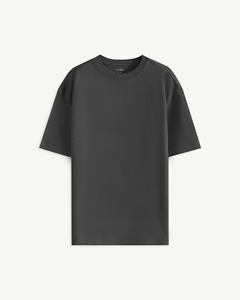 Camiseta Formal de Manga Corta para Hombre, Tejida, Cuello Redondo, Corte Holgado, 100% Algodón, Transpirable, Ecológica, Vietnam - Product Image 3