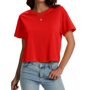 Premium Quality Women's Crop Top Smooth Texture <b>Material</b> Short Sleeve Round Neck lightweight Breathable Trendy Apparel Crop Tee - Product Image 3