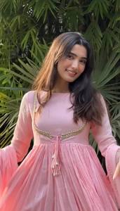 Ramdev Trading <b>Women's</b> Swank Designer <b>Kurta</b> / Kurti Pink Size XS 700g Heavy Silk Quick Dry Modern Stylish Party Indian Pakistani - Product Image 5