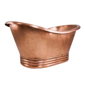 Bañera de cobre de lujo martillada a mano, bañera individual para remojar con acabado de cobre pulido para hoteles y baños domésticos. - Product Image 6