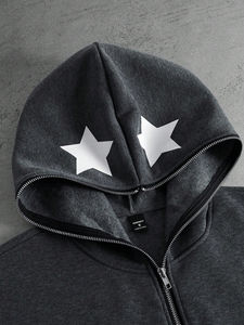 ชุดเสื้อฮู้ดซิปแฟชั่นสตรีทแวร์สำหรับผู้ชาย ฤดูใบไม้ร่วง/ฤดูหนาว - Product Image 3