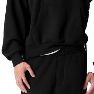 Sudadera con Capucha Unisex Y2K al por Mayor, Sudadera con Capucha Lisa de Algodón Negro de Alta Calidad para Hombre, Logotipo Bordado Personalizado OEM - Product Image 3