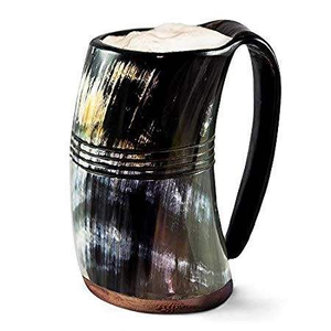 Mug à boire en corne de buffle naturelle de qualité supérieure, fait main, style animalier poli, durable, mug à bière en céramique - Product Image 2