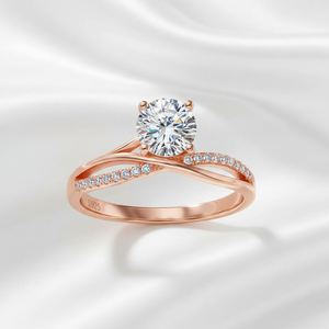 Bague de fiançailles en argent sterling 925 avec moissanite VVS de 1 carat, taille brillant, sertissage pavé, motif croisé, pour femme, idéale pour les fêtes et mariages - Product Image 6