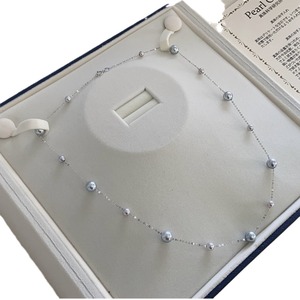 Collar de Plata de Ley 925 de Zhuji, Cadena de Perlas Aurora AK de 7-8 mm, Cielo Estrellado Sonriente, Plata de Ley 925 Natural, Perlas Aurora AK de 7-8 mm, Cielo Estrellado Sonriente - Product Image 5