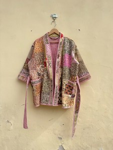Veste matelassée indienne faite à la main 100 % coton, écologique, anti-plis, respirante, séchage rapide, avec poche avant, coupe classique, hiver automne - Product Image 6