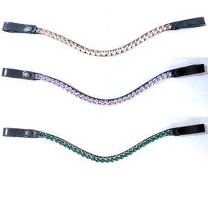 ห่วงคล้องสายคาดศีรษะม้าแบบปลดเร็ว ขนาด 10 มม. ประดับคริสตัลริโวลี่ วัสดุหนัง แต่งโลโก้ได้ อุปกรณ์ขี่ม้า - Product Image 1