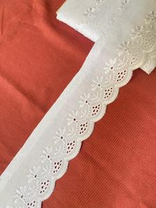 Dentelle blanche brodée à motif floral 100 % coton, écologique, avec nœud et bordure en dentelle, 7 cm, style rétro, pour sacs – Meilleure vente - Product Image 3