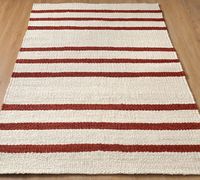 Tapis rayé fait main en jute 100% naturel, écologique, tissage plat, style bohème, tapis de designer, taille personnalisée