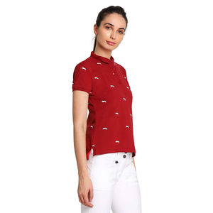 Camiseta Moderna para Mujer, Tejida y Bordada, de Algodón Suave y Transpirable, Manga Corta, Cuello Clásico, para Oficina, Casual y Fin de Semana - Product Image 3
