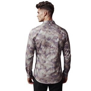 Smoky Purple Mens Abstract Printed <b>Long</b> Sleeve Shirt Button Down Casual Slim Fit Fashion <b>Dress</b> Shirt Custom Apparel Manufacturer - Product Image 2