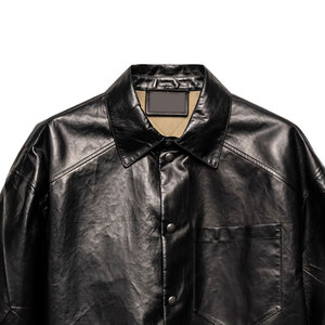 Camisa de Cuero de Alta Gama para Hombre, Botones Frontales Clásicos, Corte Elegante e Informal, Cuero Genuino, Hecho a Medida, Marca Privada, Venta al Por Mayor - Product Image 5
