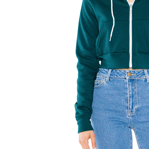 Women's None <b>Crop</b> Top Sweatshirt Solid Color Full Sleeve Zipper-<b>Up</b> Knitted Cotton Winter Wear Quick Dry Breathable Lined - Product Image 6